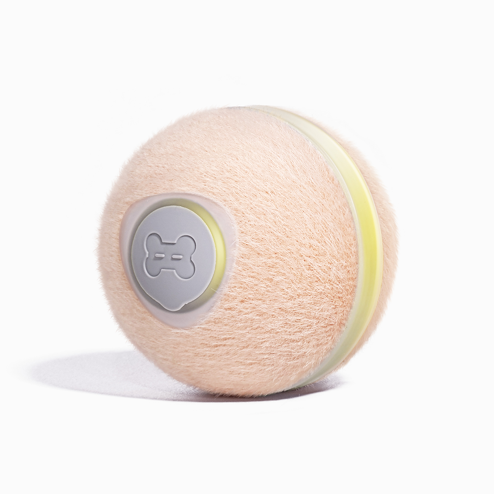 Wicked Ball M3 interactive cat toy, peach color and bone button detail